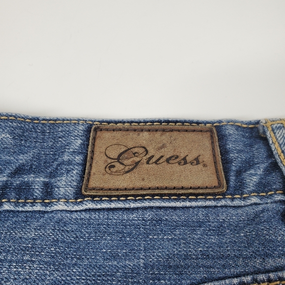 Guess Jean Blue Denim Distresses Jean Shorts - Picture 5 of 9